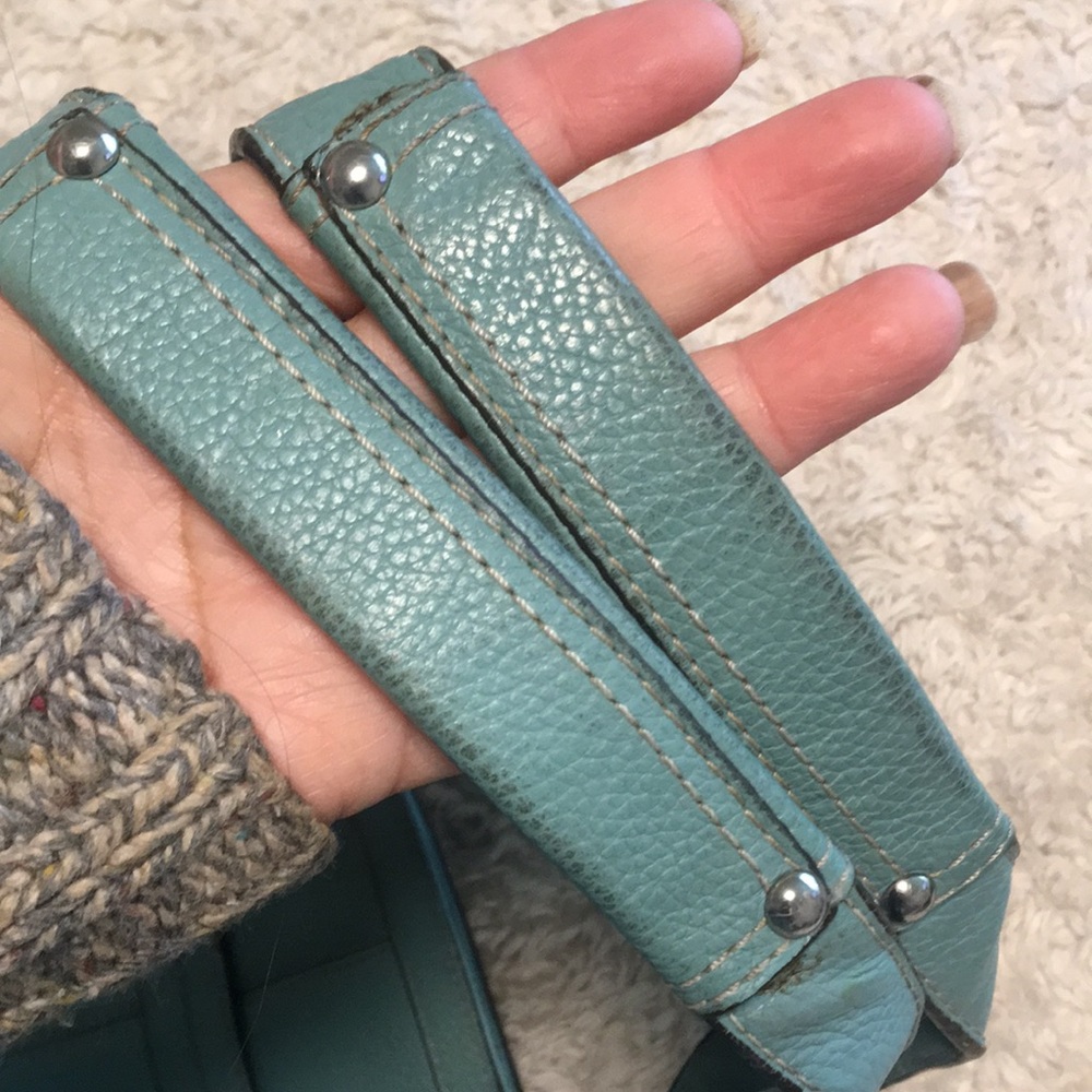 RARE Teal "Penelope" Pebbled Leather Tote - Picture 14 of 14